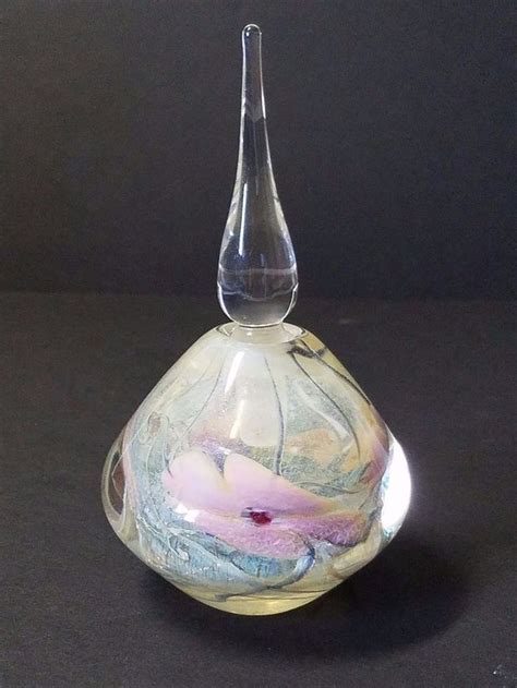 Vandermark Merrit Studio Art Glass Perfume Bottle 6 Flower Signed 1