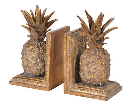 Vintage Pineapple Bookends Brass Pineapple Bookends Gold Pineapple Book