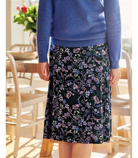 Marlow Floral Womens Jersey A Line Skirt Woolovers Au