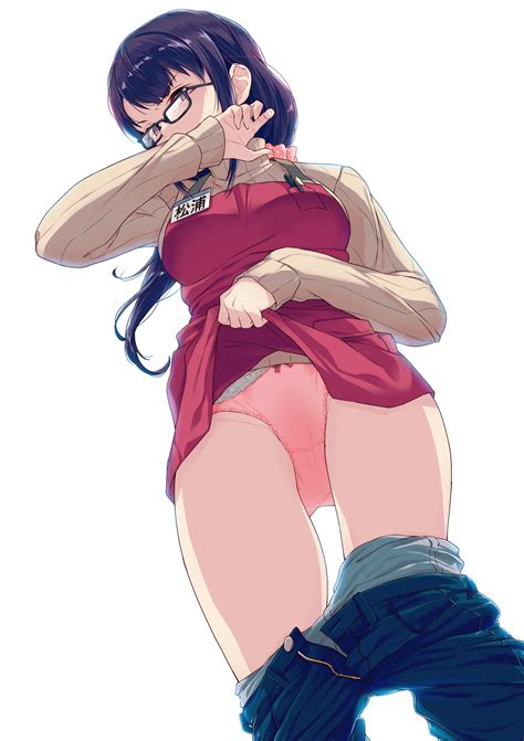 40hara Original Commentary Request Highres 1girl Apron Apron Lift