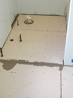 Lay the membrane down so that half is on the wall and the other half on the bathroom floor covering the crack. Install Subfloor In Bathroom / Tips For Laying Tile On ...