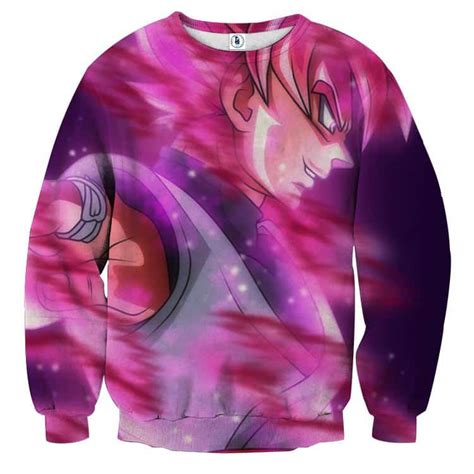 Dragon Ball Goku God Half Rose And Golden Fan Art Cool Sweatshirt Saiyan Stuff