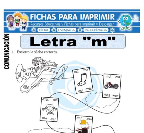 Ficha De La Letra M Para Primero De Primaria Fichas Para Imprimir