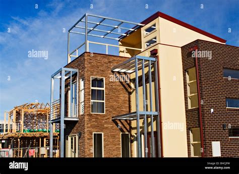 Housing Industry Modern New Houses Located In The Suburb Of