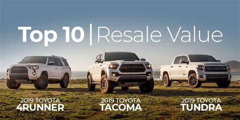 Top 10 2019 Best Resale Value Cars Toyota Dominates The List