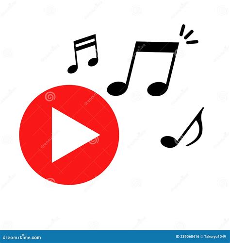 Play Button And Music Note Icon Vectors Stock Vector Illustration