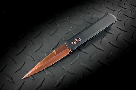 Protech Knives Godfather Automatic Knife Spear Point Rose Gold Blade W