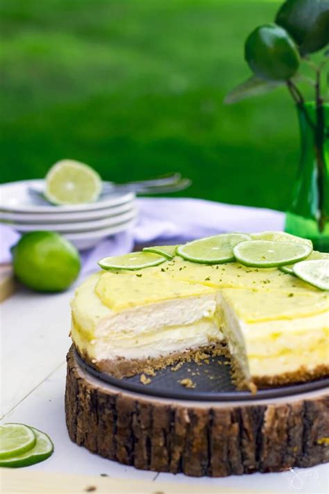 Never mind the sour cream, farmer's cheese, cream cheese, water bath, and worrying about a sunken center. Key Lime Ribbon Cheesecake | Recipe | Sour cream recipes ...
