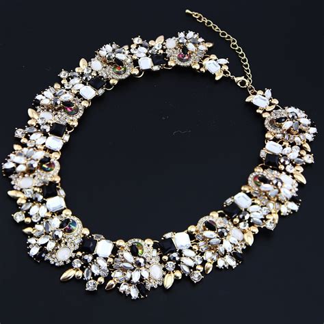trinketsea trendy luxury crystal statement necklaces for women bib choker collar necklace 2018