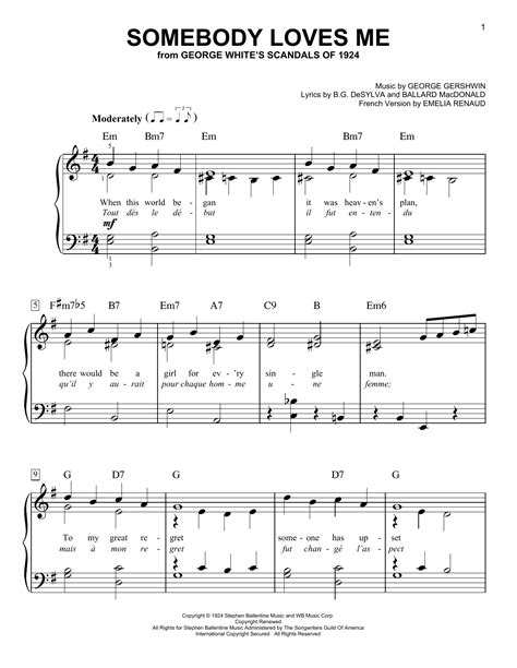 George Gershwin Somebody Loves Me Sheet Music Pdf Notes Chords