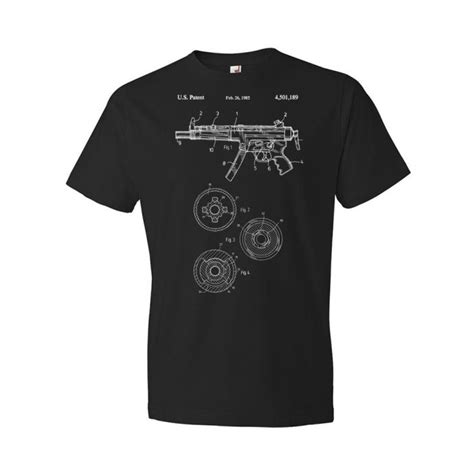Handk Mp5 Submachine Gun T Shirt Patent Earth