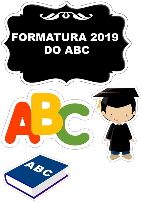 Topper De Bolo Formei Formatura Decoração Png CCB Lembrança de formatura infantil Bolos de