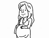Coloring Woman Pregnant Coloringcrew Father Mother sketch template