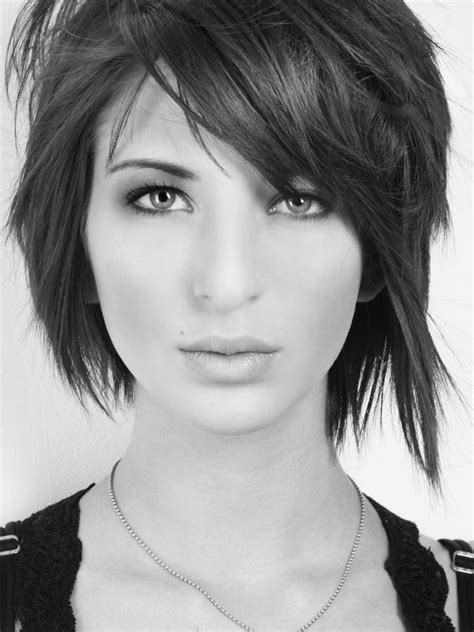 Asymmetrical hairstyle is one side is trimmed short while on the other side it transitions into a long angled hair. 177 best images about Layered Bob HairStyles on Pinterest ...