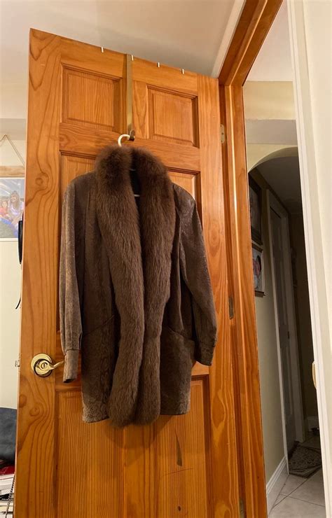A Suede Coat With Fox Trim Worn Only 2 Times Mercari Suede Coat