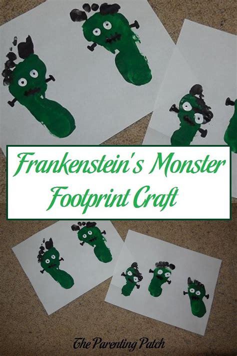 Frankensteins Monster Footprint Craft Parenting Patch