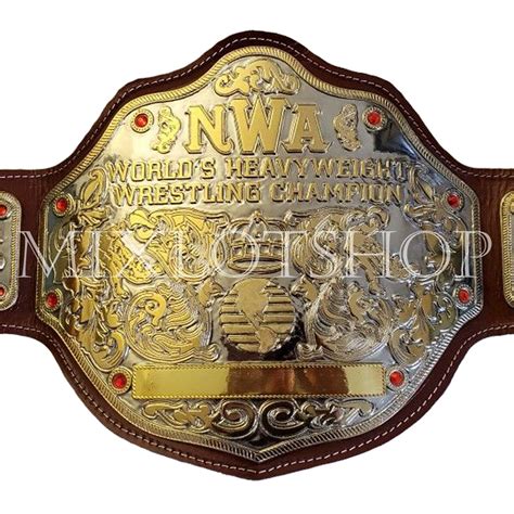 Nwa Big Gold World Heavyweight Champion Wrestling Belt Zinc Title Ebay