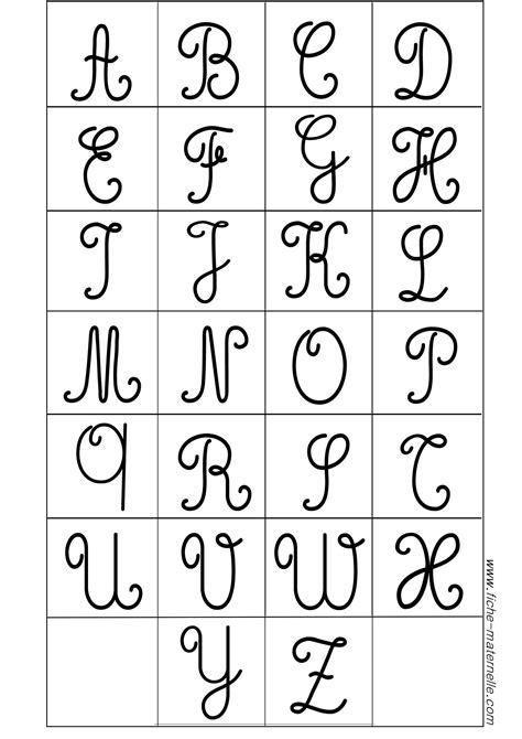 Lalphabet Cursive Majuscule Download Printable Cursive Alphabet Free