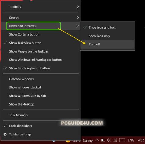 Enable Or Disable News And Interests Widget From Taskbar