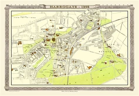 Map Of Harrogate 1898 From The Royal Atlas By Bartholomew 1000 Piece