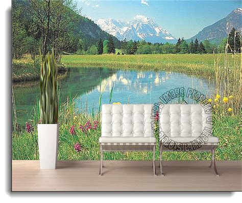 Mountain Lake Wall Mural Full Size Large Wall Murals The Mural Store