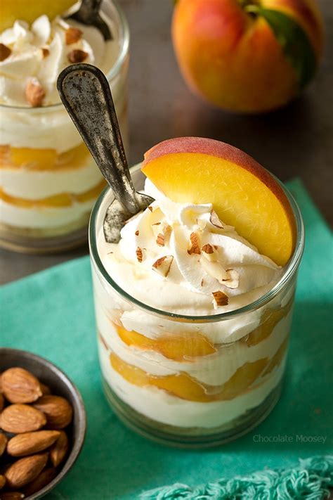 The colder the cream, the faster it will whip up. No Bake Peaches and Cream Cheesecake Parfaits - Chocolate ...