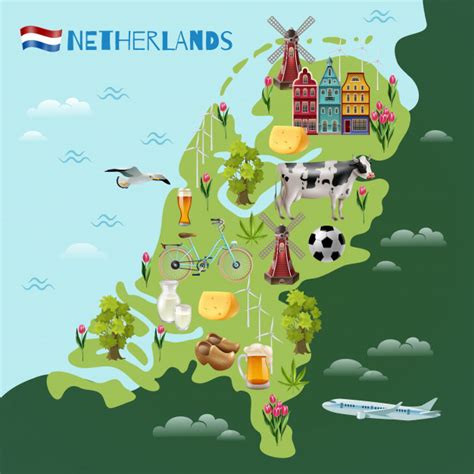 Free Holland Cultural Travel Map Poster Free Vector Nohat Cc