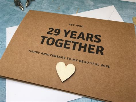 Personalised Custom 29 Years Together Wedding Anniversary Etsy