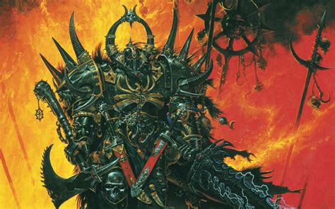 in the grim darkness of the far future there is only war warhammer art chaos lord warhammer
