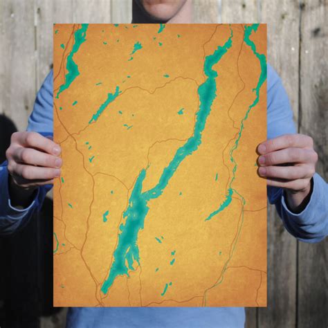 Lake George Map Art By City Prints The Map Shop
