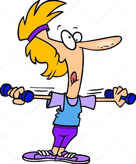 Cartoon Woman Working Out ⬇ Vector Image By © Ronleishman Vector