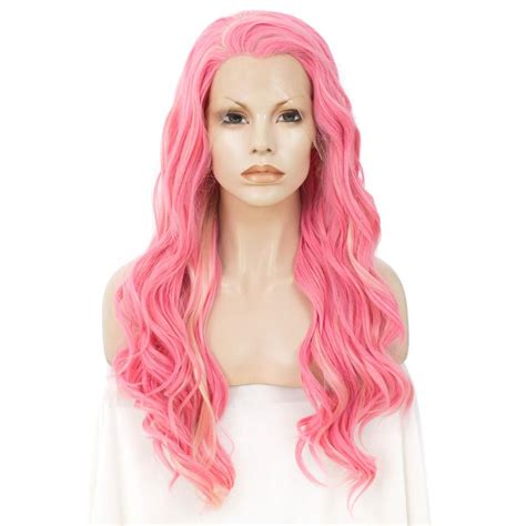 Charlotte Pink With Blonde Highlight Long Spiral Curl Synthetic Lace