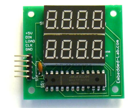 Dual 4 Digit Seven Segment Led Display With Spi Interface Embedded Lab