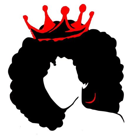 Afro Girl Afro Girl With Crown Silhouette Woman Blank Face With