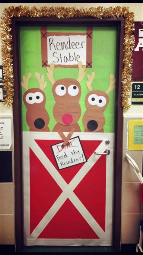 Reindeer Stable Classroom Door Door Decorations Classroom