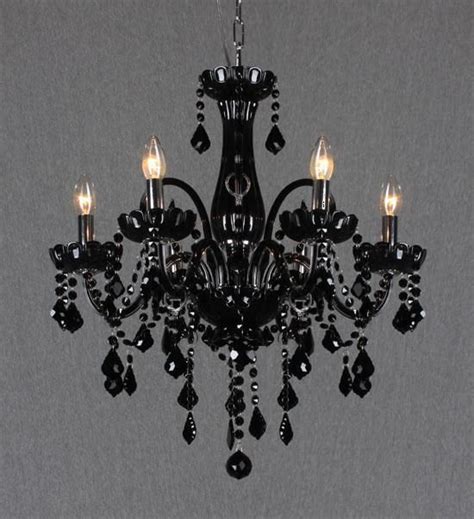 Black Murano Glass Style Handmade 6lts Chandelier 70cm Candle