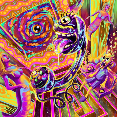 Tripping Balls Psychedelic Fluorescent Uv Reactive Backdrop Tapestry
