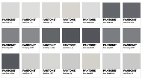 The Pantone Color Chart With All The Colors In Grey And White