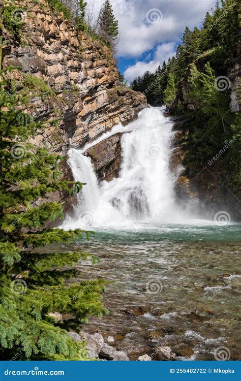 Cameron Falls Waterfall Waterton Lakes National Park Canada Stock