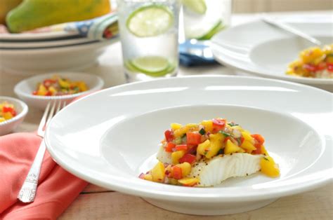 Grilled Sea Bass With Mango Salsa In 2020 Mango Salsa Recipes Sea Bass