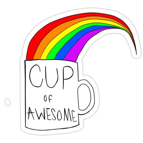 Cup Of Awesome Stickers By Breathee Redbubble