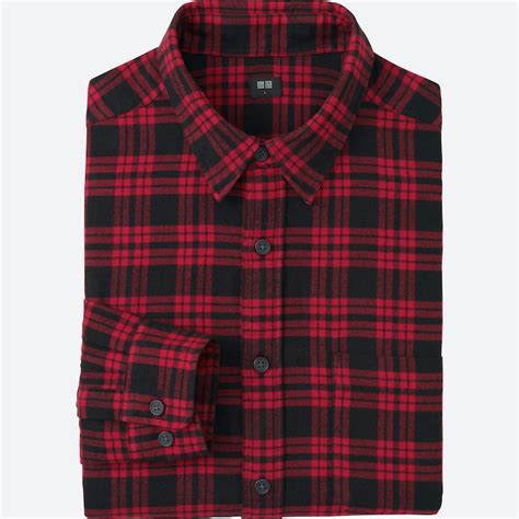 Men Flannel Checked Long Sleeve Shirt Uniqlo Us