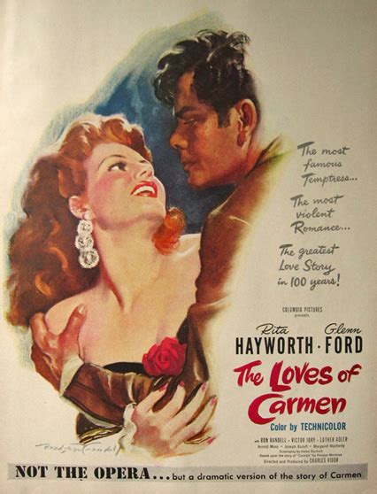 1948 Movie Ad ~ The Loves Of Carmen Rita Hayworth ~ Bradshaw Crandell Vintage Movie Ads