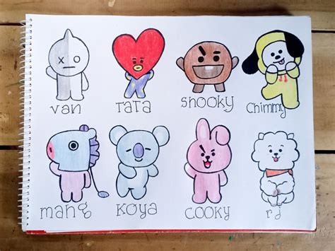 Bt21 Characters🐻 ️ Kpop Drawings Drawings Cute Notes