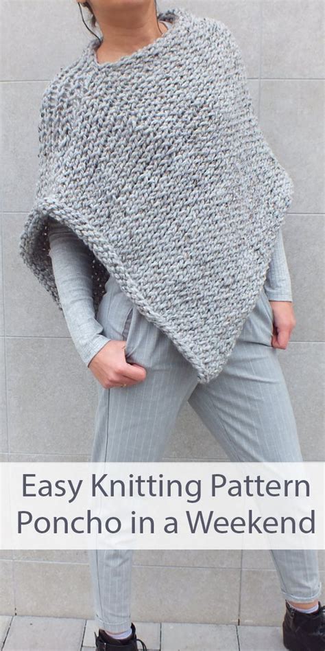 Knitting Pattern For Simple Beginner Poncho Easy To Knit Poncho Pattern