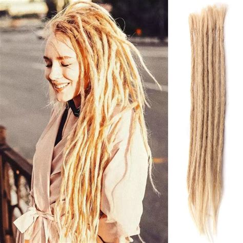 How to get dreadlocks if you have straight hair! DSoar 613 Blonde Dreads Human Hair Dreadlock Extensions ...