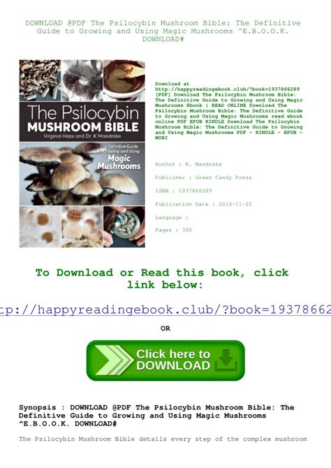 Ppt Download Pdf The Psilocybin Mushroom Bible The Definitive Guide