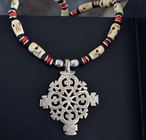 Ethiopian Cross Necklace Ethiopian Necklace Silver African Necklace