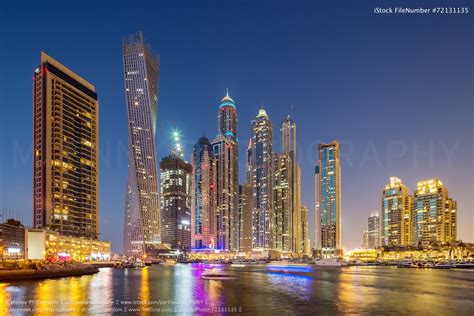 Dubai Marina At Night United Arab Emirates Mlenny Photography