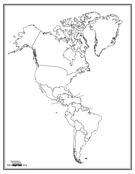 Mapa De America Con Division Politica Sin Nombres Paraimprimir Org